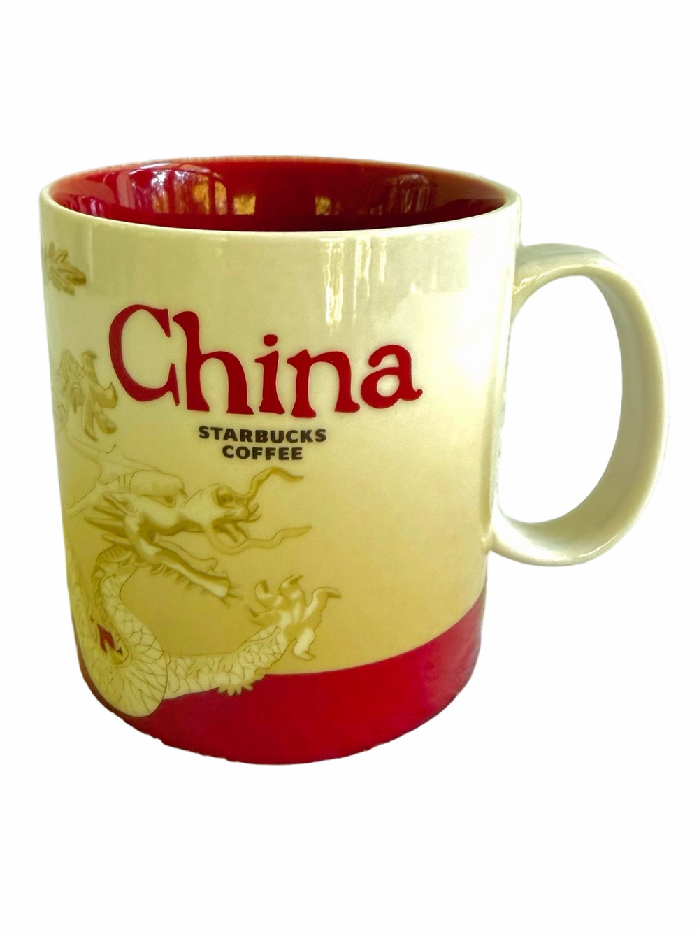 Starbucks China Mug 2011 Ceramic Coffee Cup 16 ounce Dragon EUC